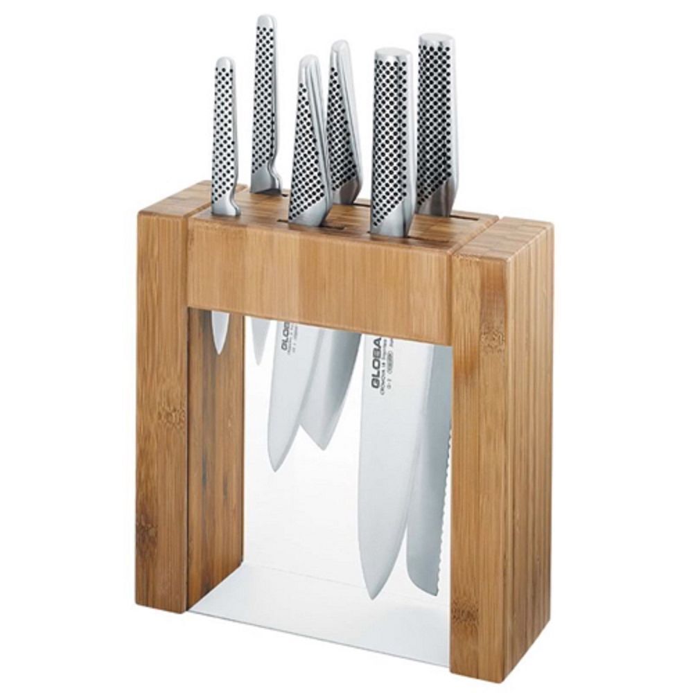 GLOBAL IKASU Knives Japanese 7 Piece Knife Block Set