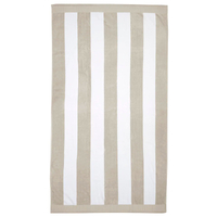 Bambury Classic Stripe Velour Beach Towel | Pebble 95 x 175cm
