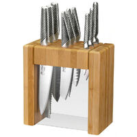 Global Ikasu X 10 Piece Knife Bamboo Block Set 10pc Knives Made in Japan