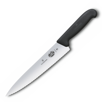 Victorinox Cooks Carving 25cm Knife Wavy Edge Fibrox | Black