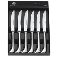 Wilkie Brothers Stirling 6pc Steak Knife Set Stainless Steel Knives | 6 Piece