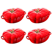 Staub Enamelled Tomato Cocotte 0.5L - Set of 4