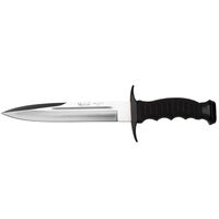 Muela Defender 22 Black Fishing Hunting Knife | Black Zamak / Rubber Handle