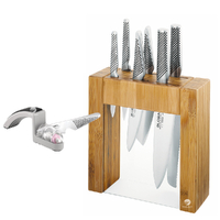 Global Ikasu 7pc Knife Block Set + Mino Sharpener