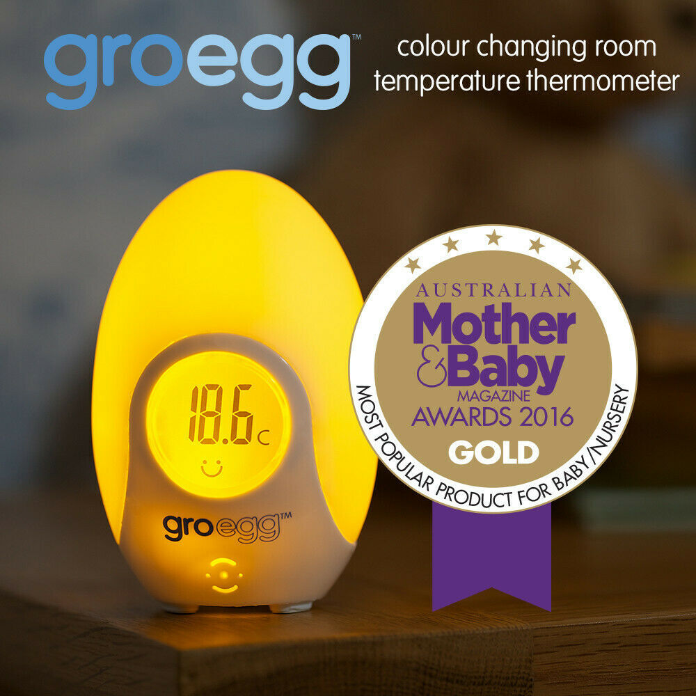 NEW GRO EGG DIGITAL ROOM TEMPERATURE THERMOMETER & NIGHT LIGHT BABY