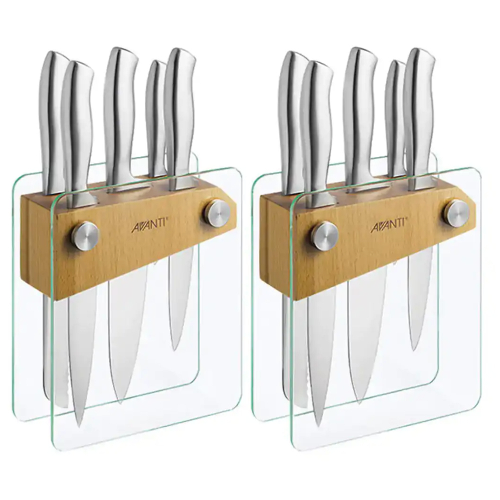 New WILTSHIRE Staysharp Premium Radius 6pc Knife Block Set Built