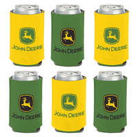 John Deere Can Cooler / Stubbie Holder 12oz Two Sided Logo Set of 6