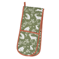 Ulster Weavers Double Oven Glove Forest Friends Sage | 88 x 18cm