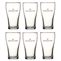 Crown Nucleated Headmaster Beer Conical Glasses 425ml | Set of 6