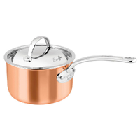 Chasseur Escoffier Induction Saucepan 16cm / 1.5L W/ Helper Handle Copper