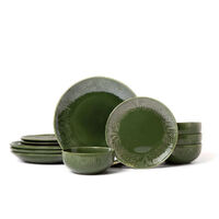 Mikasa Jardin 12pc Stoneware Dinner Set Green | Set of 12