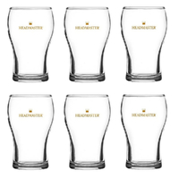 Crown Nucleated Headmaster Beer Washington Glasses 425ml | Set of 6