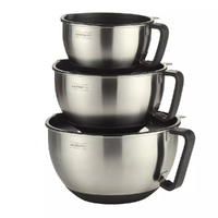 MasterPro Premium Stainless Steel 3pc Mixing Bowls | Set of 3