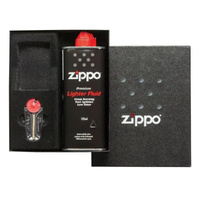 Zippo Regular Sized Empty Lighter Gift Box Set With Flints + Fluids