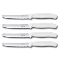 Victorinox Steak & Tomato Knife Pistol Grip 11cm White Set x 4 Knives