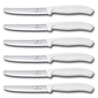 Victorinox Steak & Tomato Knife Pistol Grip 11cm White Set x 6 Knives