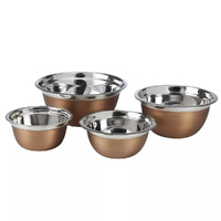 Academy Edwin Copper & Brass 4pc Mixing Bowls | Set of 4