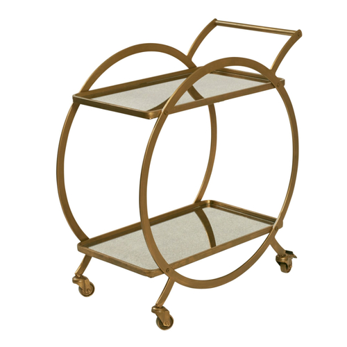 Amalfi Walter Bar Drink Trolley Gold 72 x 80cm