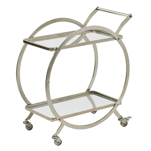 Amalfi Walter Bar Drink Trolley Silver 72 x 80cm