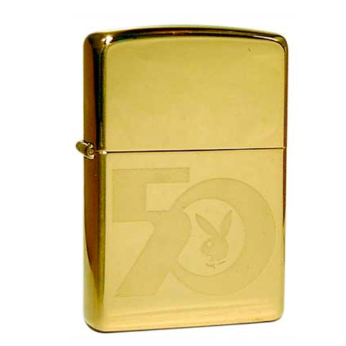 ZIPPO HIGH POLISH BRASS PLAYBOY 50TH LOGO LIGHTER COLLECTORS