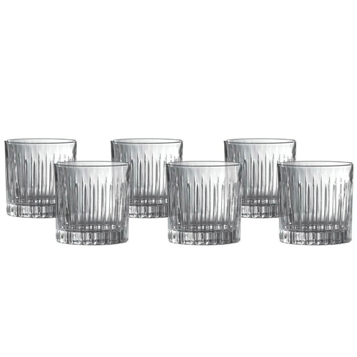 NEW ROYAL DOULTON LINEAR CRYSTALLINE WHISKEY TUMBLER 250ML SET OF 6