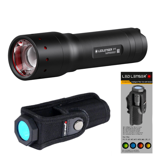 New LED LENSER P7 Flashlight 450 Lumens Torch & Intelligent Filter