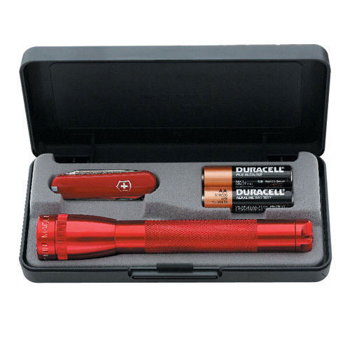 MAGLITE 2AA FLASHLIGHT RED & SWISS ARMY KNIFE VINTAGE "FREE POSTAGE" 85960