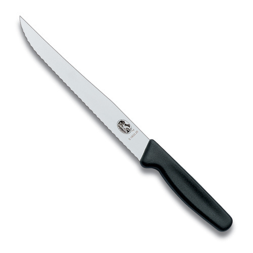 Victorinox Carving Knife Wide Blade Serrated Fibrox handle 20cm - Black 5.1833.20 SWISS