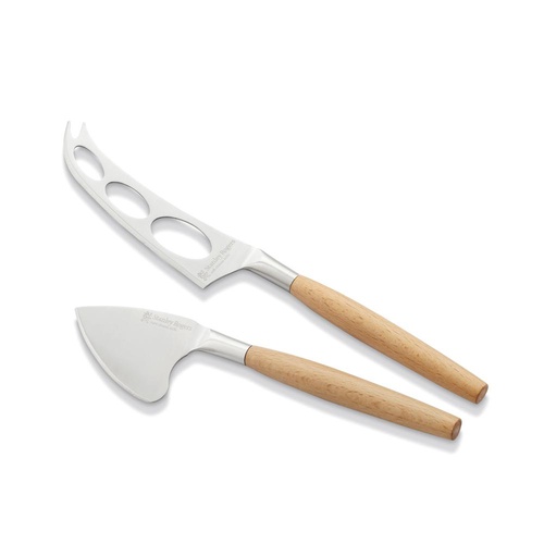 STANLEY ROGERS 50732 WOOD HANDLE CHEESE KNIVES 2 PC SET STAINLESS