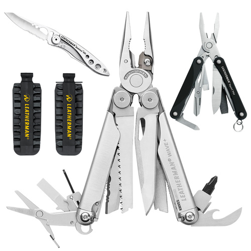 LEATHERMAN WAVE + PLUS MULTI-TOOL & SHEATH & BIT KIT & BLACK PS4 & SKELETOOL KBX