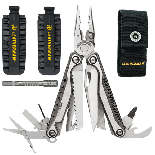 LEATHERMAN CHARGE TTI + PLUS MULTI-TOOL & NYLON SHEATH & BIT KIT & EXTENDER