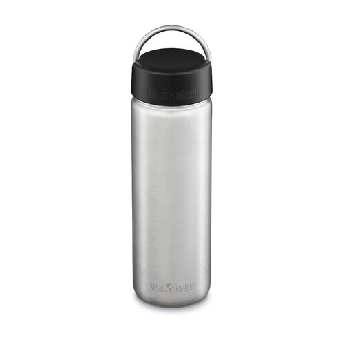 Klean Kanteen Wide 27oz 800ml Bottle W/ Loop + Bale Cap Brushed Stainless