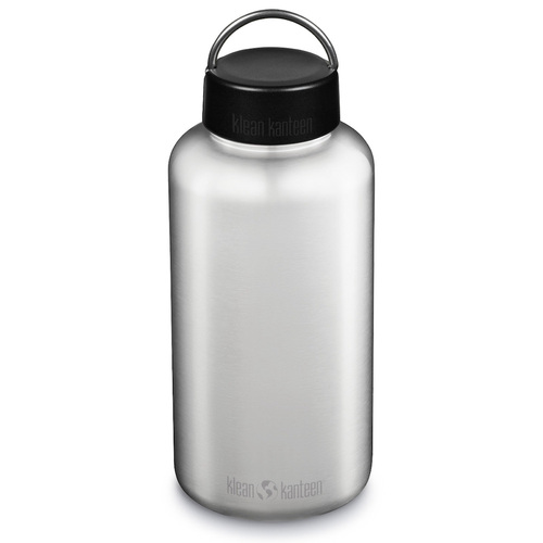 Klean Kanteen 64oz / 1900ml Bottle Wide Loop Cap | Brushed Stainless