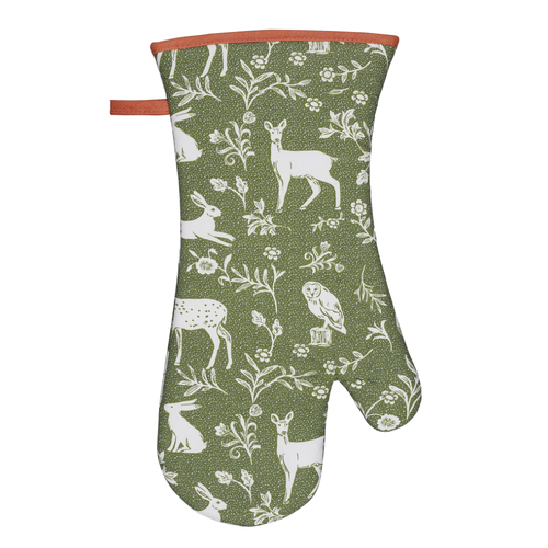 Ulster Weavers Gauntlet Oven Glove Forest Friends Sage | 37 x 20cm