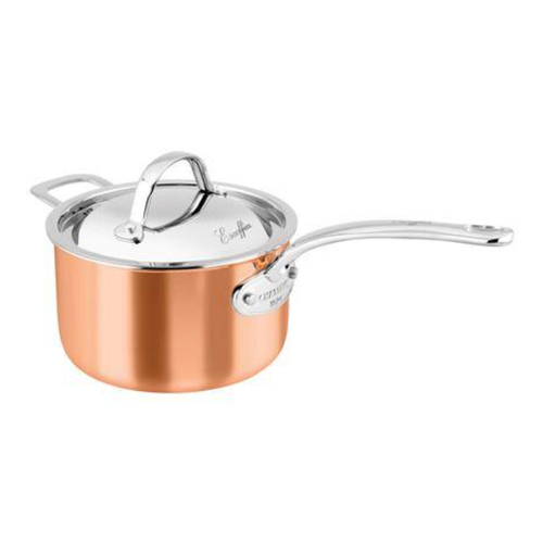 Chasseur Escoffier Induction Saucepan 20cm / 3L W/ Helper Handle Copper