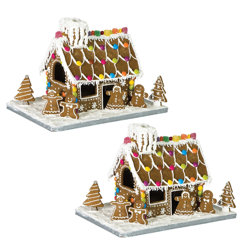 Avanti Gingerbread House 10 Piece Set Includes Base Board | 2 x 10pc Sets