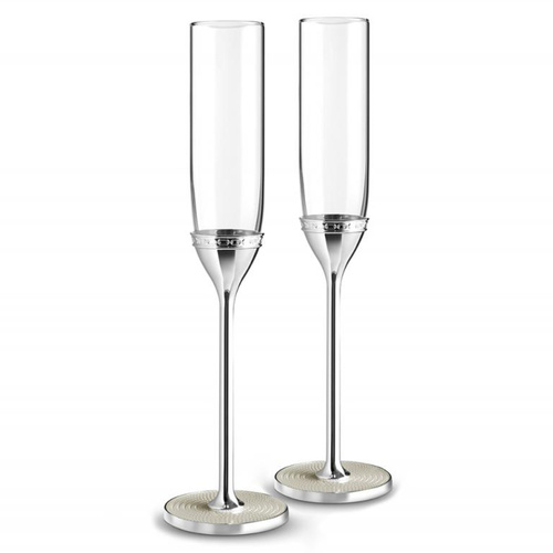 Vera Wang by Wedgwood Love Nouveau Pearl Toasting Champagne Flute | 2pc Set